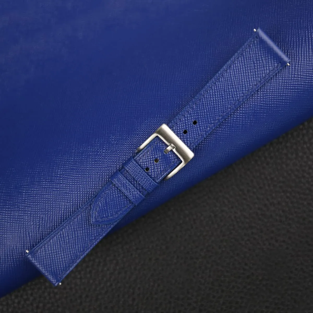 22mm For Men And Women (Blue) Handmade Classic Saffiano Leather Watch Band, Quick Release Leather Watch Bands 16mm affiliate 18mm 19mm 20mm 