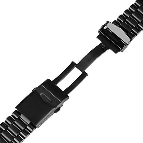 22mm oasis offering ratify Lug Width Silver/Black Stainless Steel Watch Band Folding Clasp Replacement Bands Watchband Watch Straps 