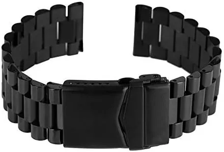 22mm oasis offering ratify Lug Width Silver/Black Stainless Steel Watch Band Folding Clasp Replacement Bands Watchband Watch Straps 