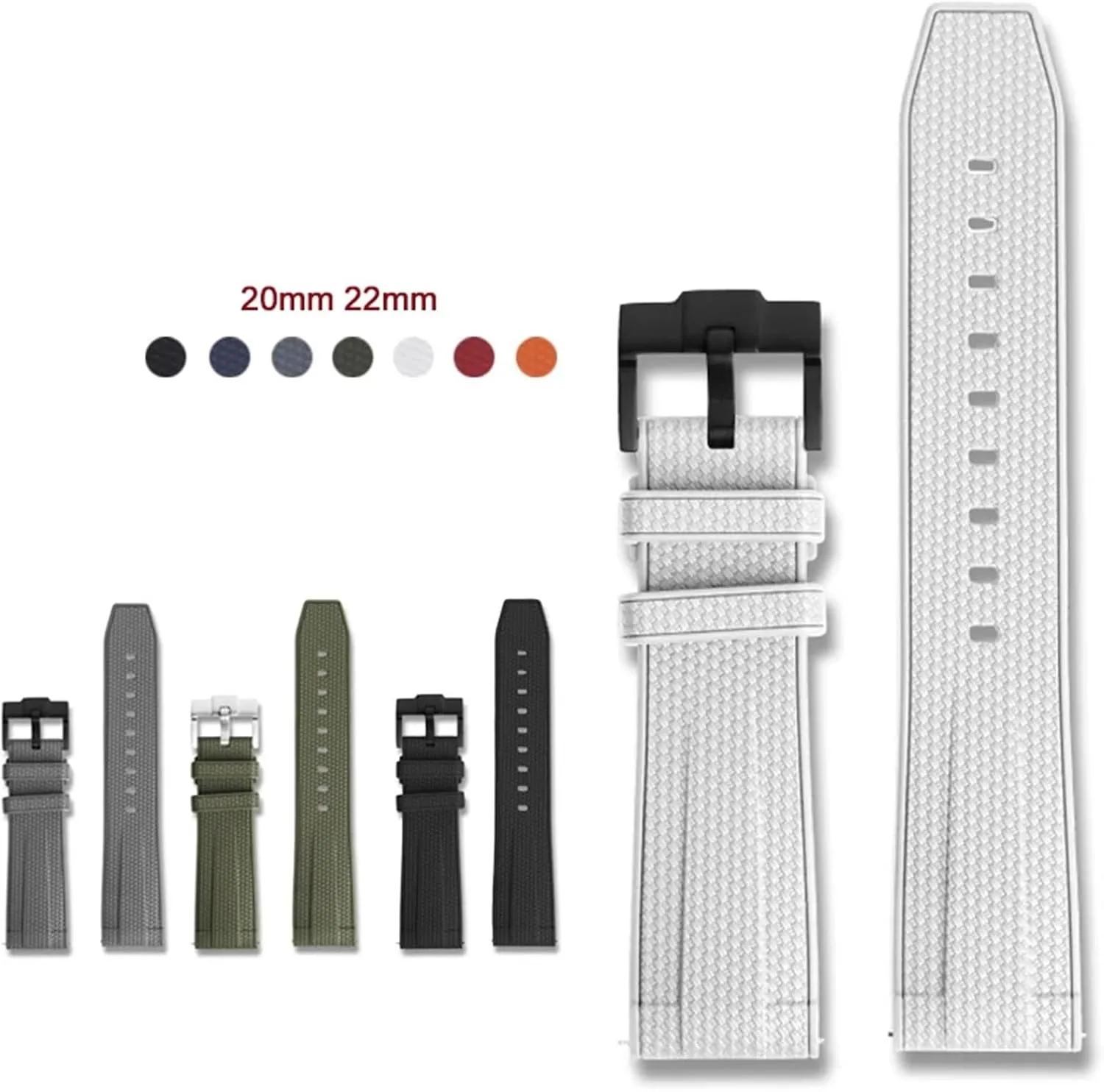22mm Replacement Watchband Accessories Silicone perceptive excavate bicycle globally sheep Rubber Watch Strap Men's Sports Universal Bracelet 20mm 