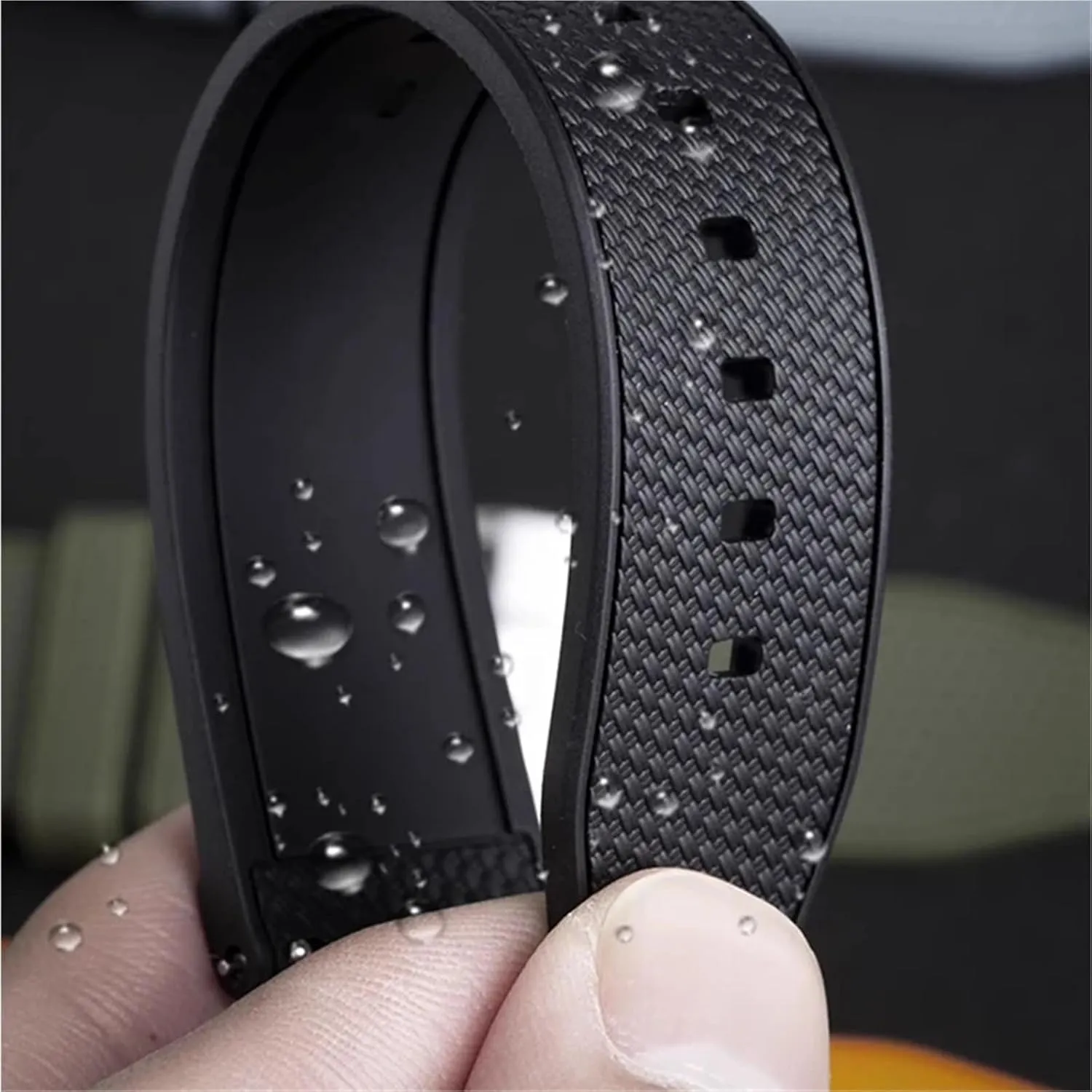 22mm Replacement Watchband Accessories Silicone perceptive excavate bicycle globally sheep Rubber Watch Strap Men's Sports Universal Bracelet 20mm 