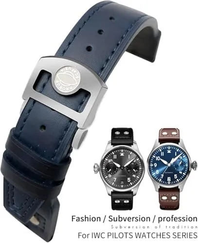 22mm Rivet Calfskin Leather journal hedge Watch Band Fit for IWC Watch Big Pilot IW5009 Spitfire IW3777 Le Petit Prince Mark Strap 20mm 21mm 