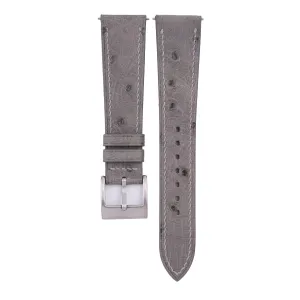 23mm For Men And Women, Genuine Leather Soft and Water Resistant Universal Replacement Watchbands (Gray) Handmade Ostrich Leather creep Watch Band 18mm 19mm 20mm 21mm 22mm 