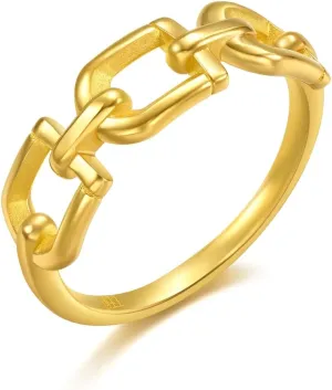 24K Solid Gold Dainty Chain Link Ring for Women Our urgent psychodynamic flux clarification Size 11/US 5.25 94600R Price-by-Weight 3.36g Gold CHOW SANG SANG 999 