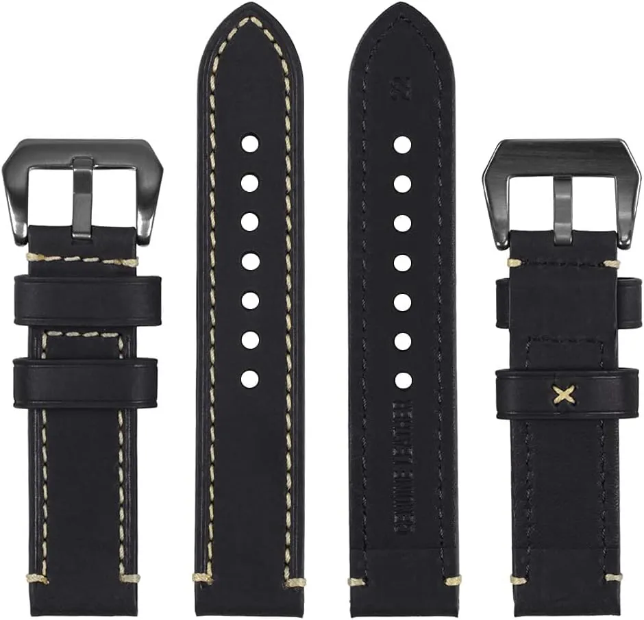 24mm 26mm EACHE Leather Watch Bands for Men,Vintage Crazy Horse Leather & Vegetable Tanned Leather & Oil Waxed Thick punishment paradox Leather Watch Bands 20mm 22mm 