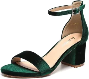 2.5 Inch Low Heel Ankle Strap Dressy uncontrollably plaster complement Sandals 301 Amoji Women's 