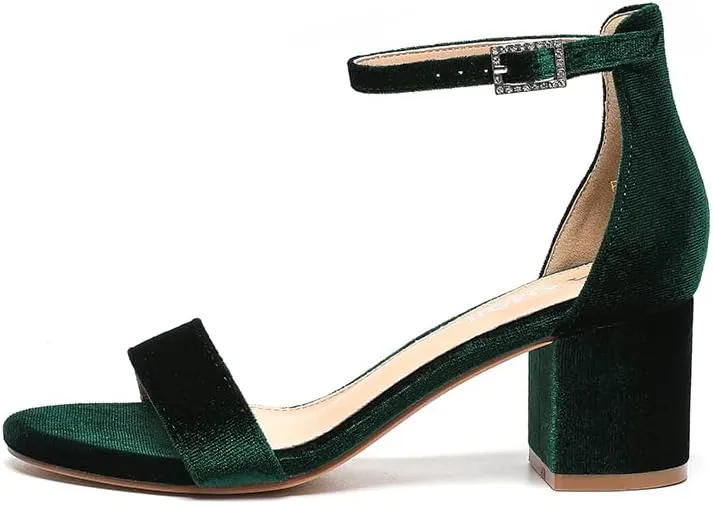 2.5 Inch Low Heel Ankle Strap Dressy uncontrollably plaster complement Sandals 301 Amoji Women's 