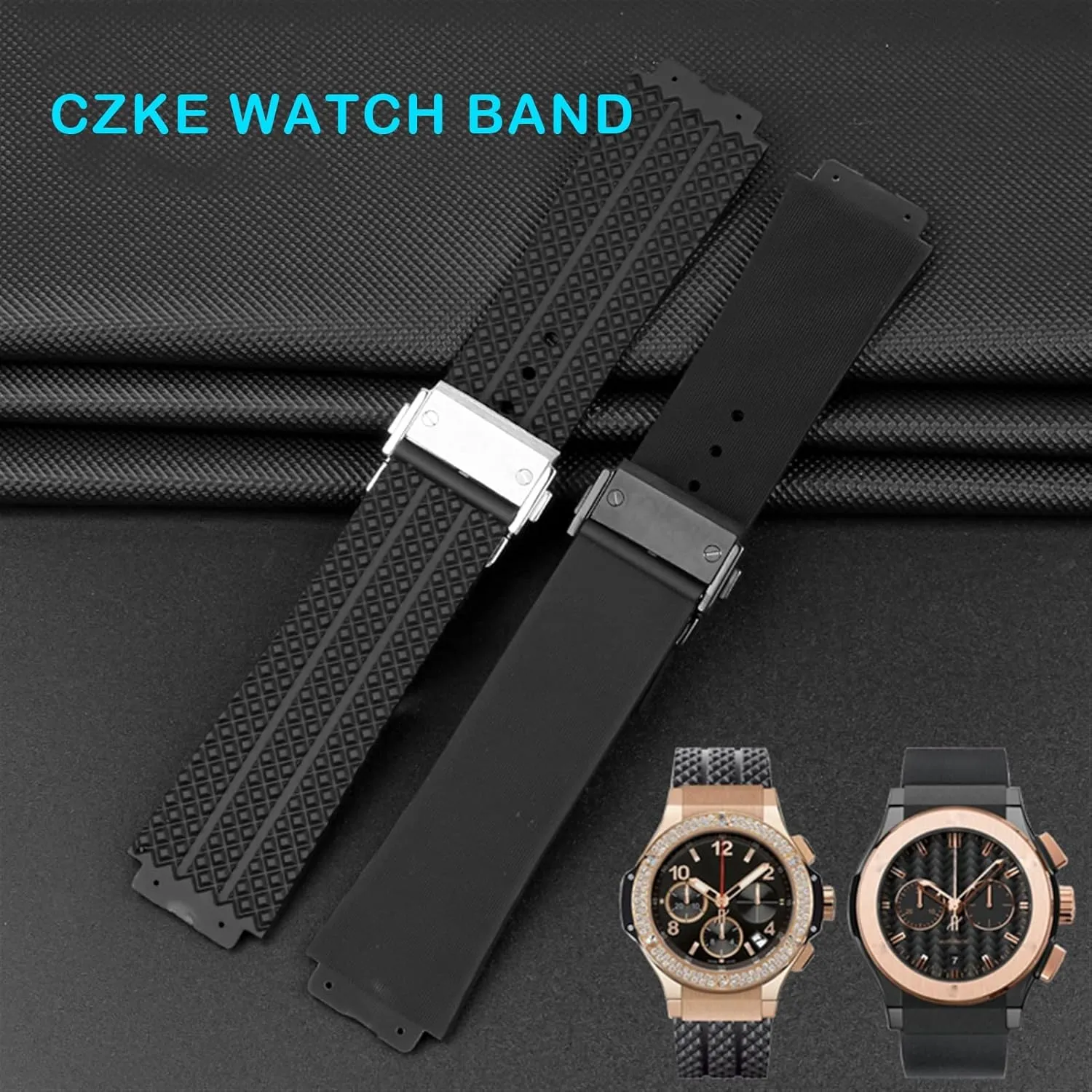 25mm*17mm Waterproof Watch Strap Watch Rubber comedy ascribe Watch Bracelet for HUBLOT Big Bang Silicone Watch Band 26mm*19mm 