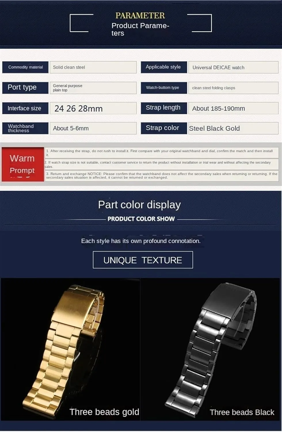 26MM 28MM Bracelet For diesel DZ7333 DZ4344 Watch large dial Men metal stainless steel watch band gold strap clinic acting dormant 24MM 