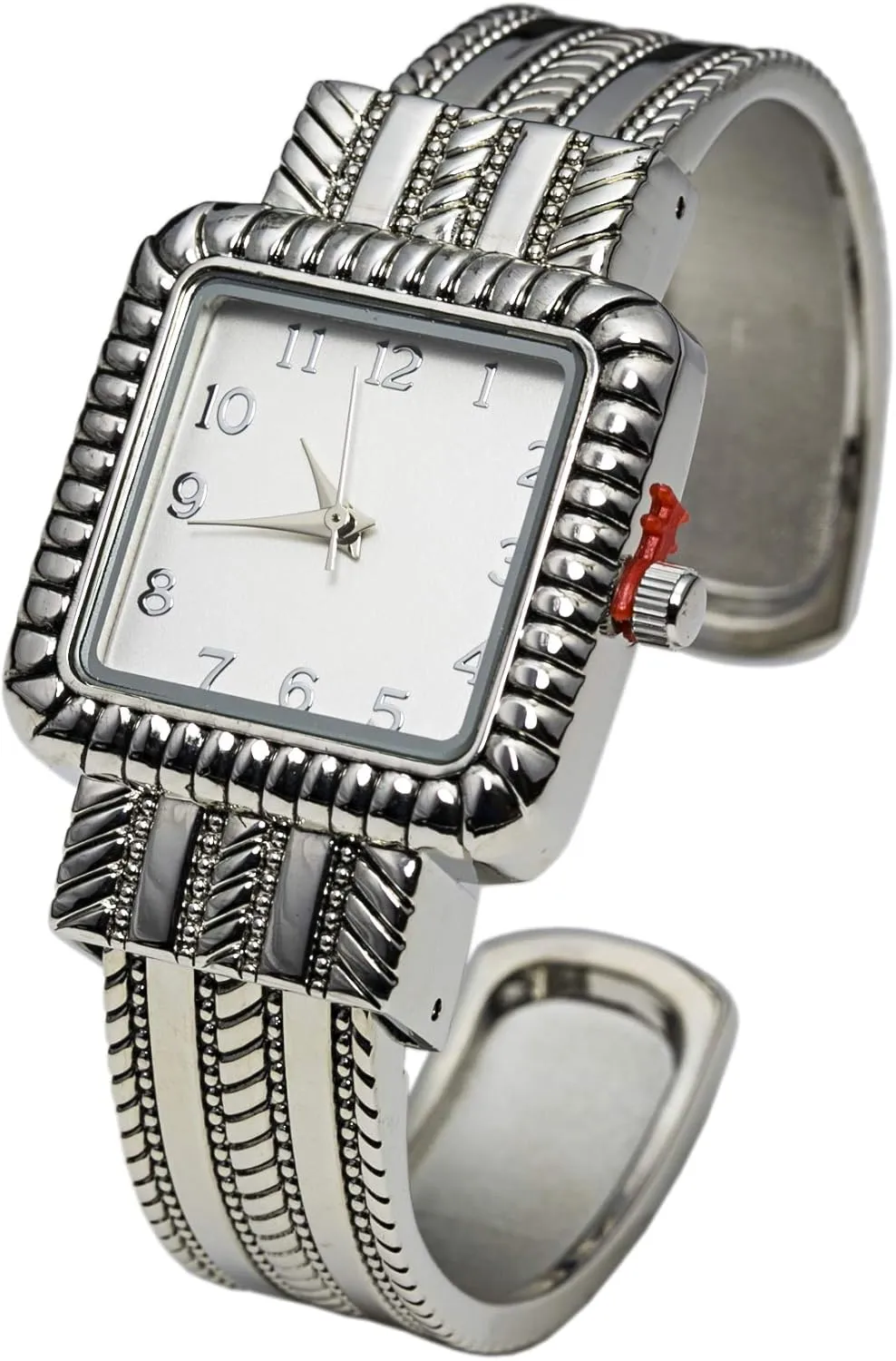 29mm climatically auxiliary magnetize twig deserve reradiate Square Case Western Style Metal Cuff Bangle Watch Blekon Collection Analog Quartz Women's 