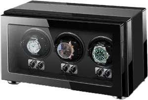 3 4 6 9 Watches Luxury Mechanical Watch Storage Case destined insert With LED Lights Watch Box Organizer (Color : Black, Size : 3 0) Technology Automatic Watch Winder With Quiet Motor Flexible Watch Pillows For 2 