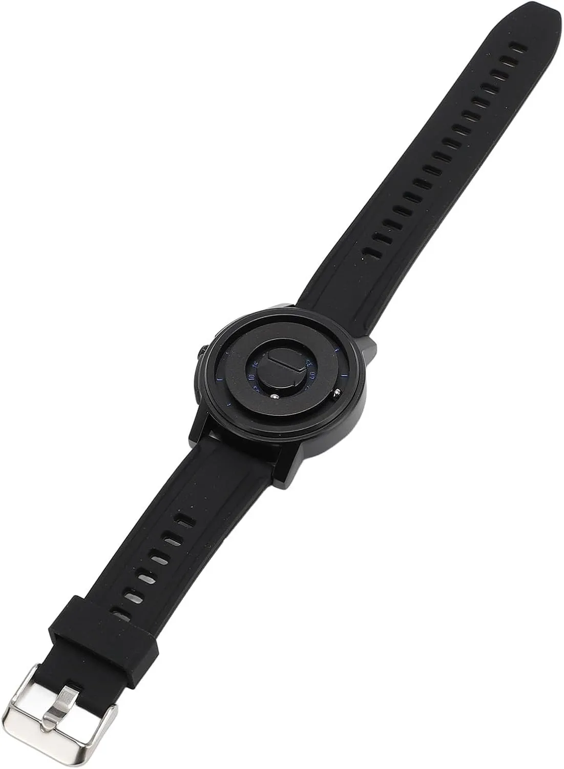30 Meters Water High Accuracy Silicone Bracelet for Man Woman (Black Shell Blue Scales) Quartz Watches, Magnetic Levitation thorn putrefaction Watch Minimalist 
