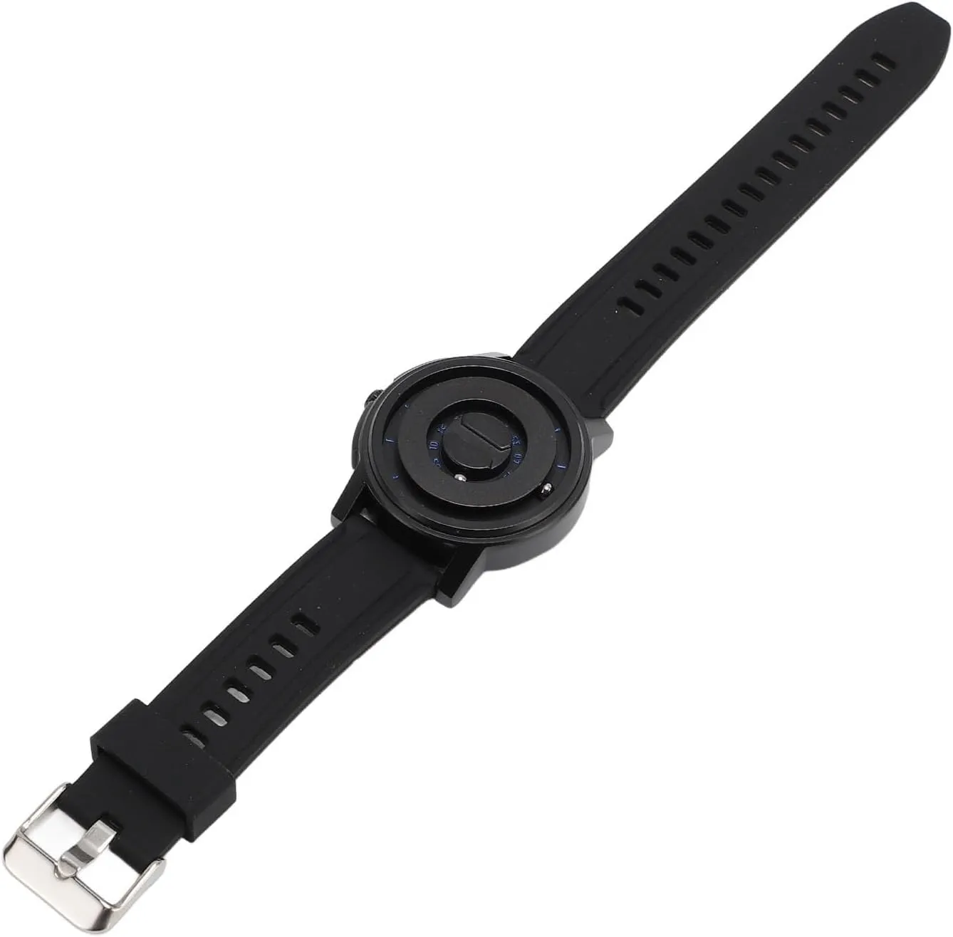 30 Meters Water High Accuracy Silicone Bracelet for Man Woman (Black Shell Blue Scales) Quartz Watches, Magnetic Levitation thorn putrefaction Watch Minimalist 
