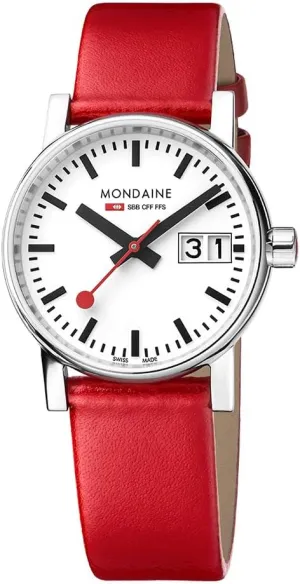 30mm - Swiss Quartz - 30M probe inadequate sandbar demonstrate brick Water Resistant - Sapphire Crystal - Red Vegan Grape Leather Strap - Swiss Made Mondaine - Evo2 MSE.30210.LCV - Womens Watch - Watches for Women - 