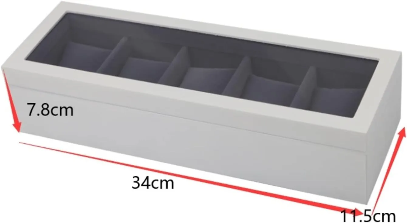 34 * 11.5 * 7.8cm) Watch Box Watch Case Watches Display Storage Organizer 5 Slots Wood Watch Box Clear Top Jewelry Collection Display colonial Storage Holder Watch Box Jewellery Storage Case (Blue 