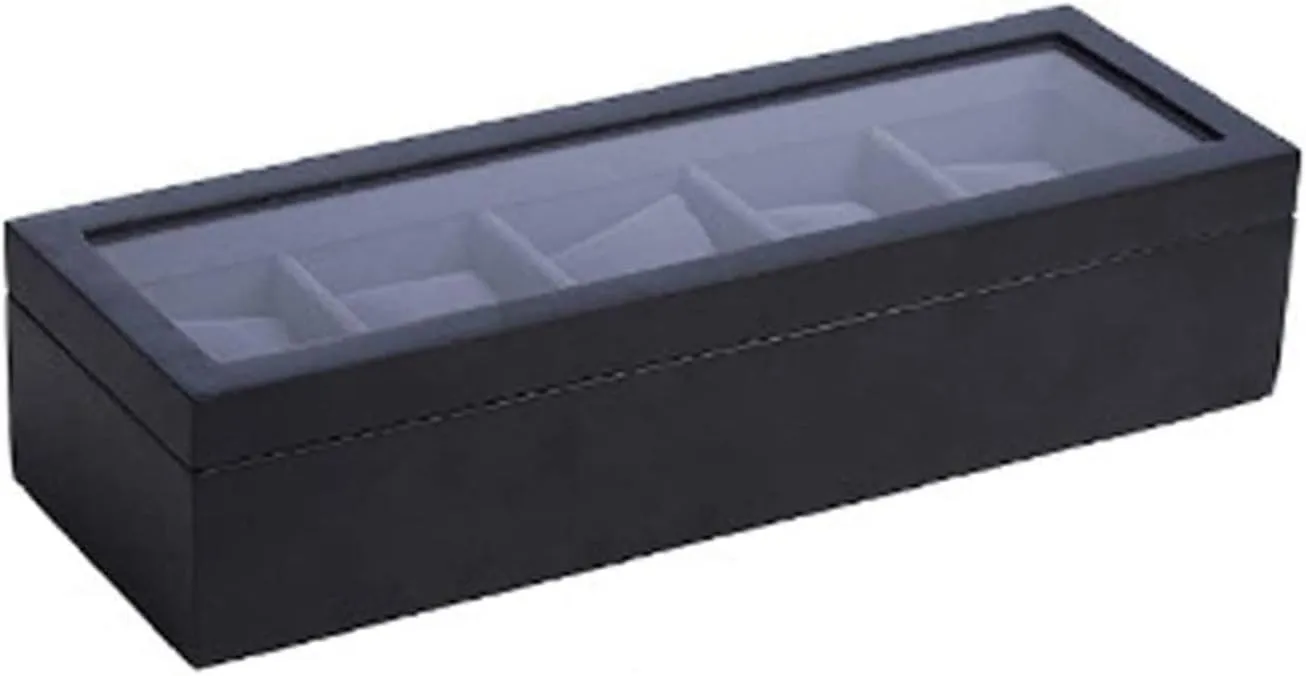 34 * 11.5 * 7.8cm) Watch Box Watch Case Watches Display Storage Organizer 5 Slots Wood Watch Box Clear Top Jewelry Collection Display colonial Storage Holder Watch Box Jewellery Storage Case (Blue 