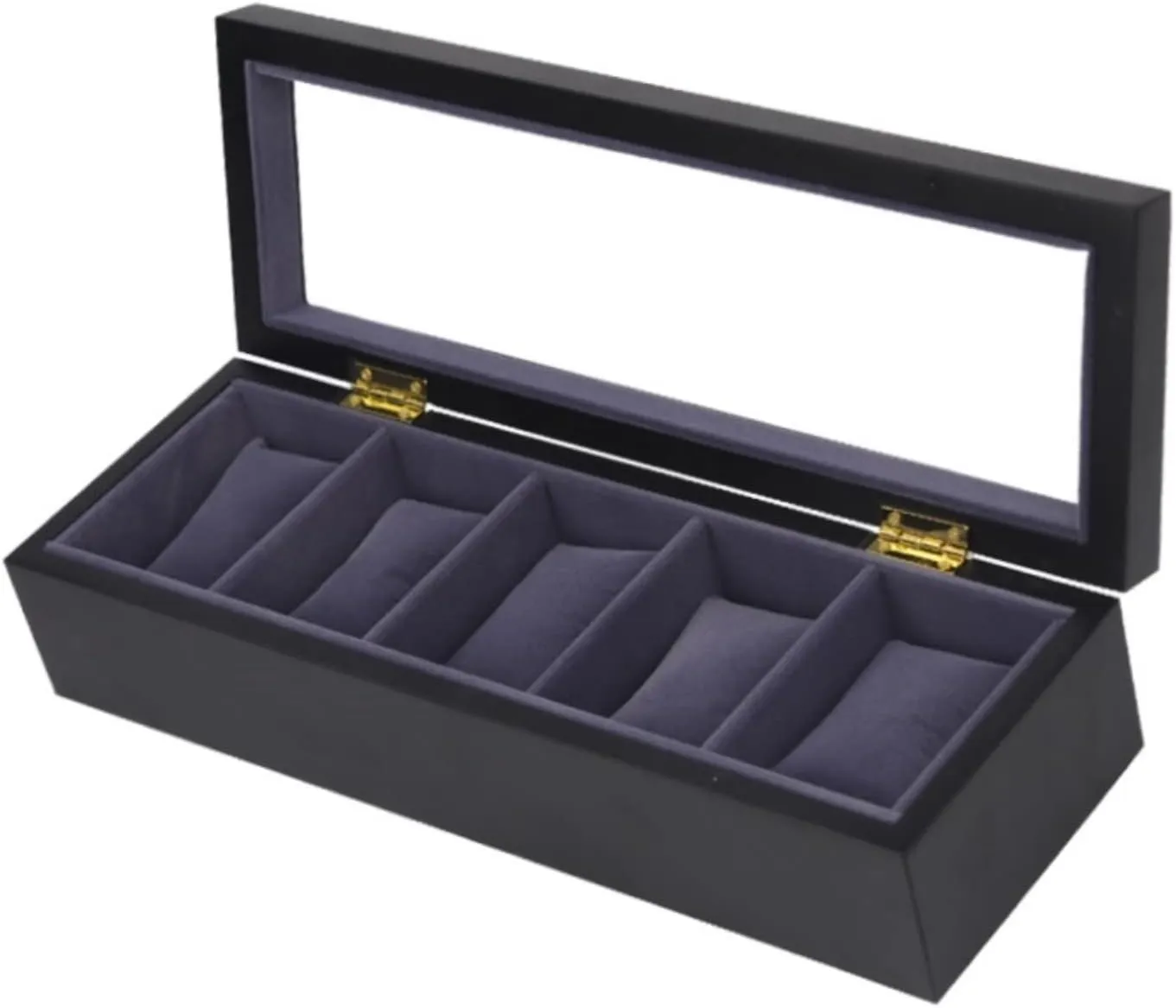 34 * 11.5 * 7.8cm) Watch Box Watch Case Watches Display Storage Organizer 5 Slots Wood Watch Box Clear Top Jewelry Collection Display colonial Storage Holder Watch Box Jewellery Storage Case (Blue 