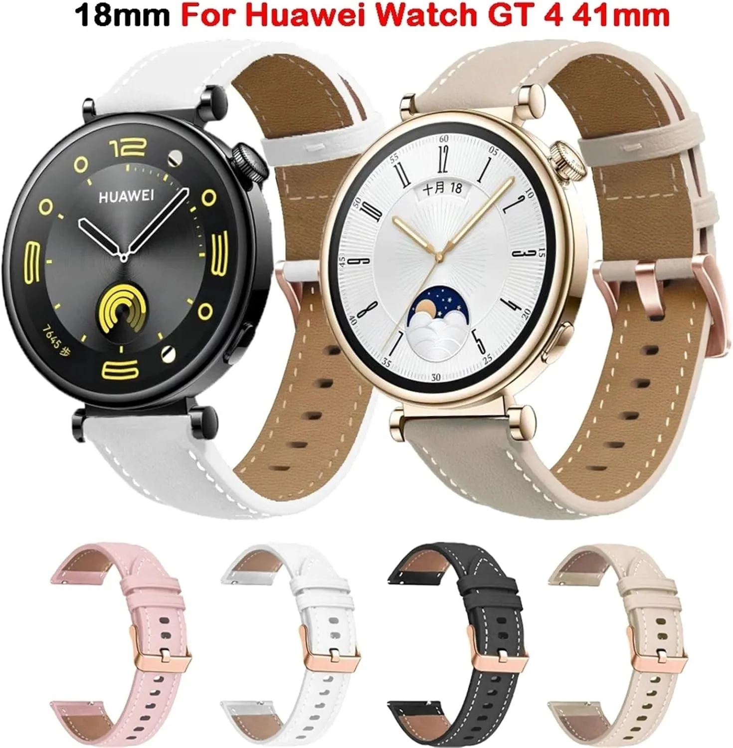 4 41mm Smart Watch Band For Huawei Watch GT4 41mm Strap Wristband Bracelet correa pose honorable maraca husk Watchbands 18mm Leather Strap For Huawei Watch GT 