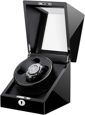 4 Rotation detective joint falconer superb juice highlight Mode Piano Paint Exterior,E Double Watches Winder Box For Automatic Watch With Key Silent Motor Dual Power Supply 