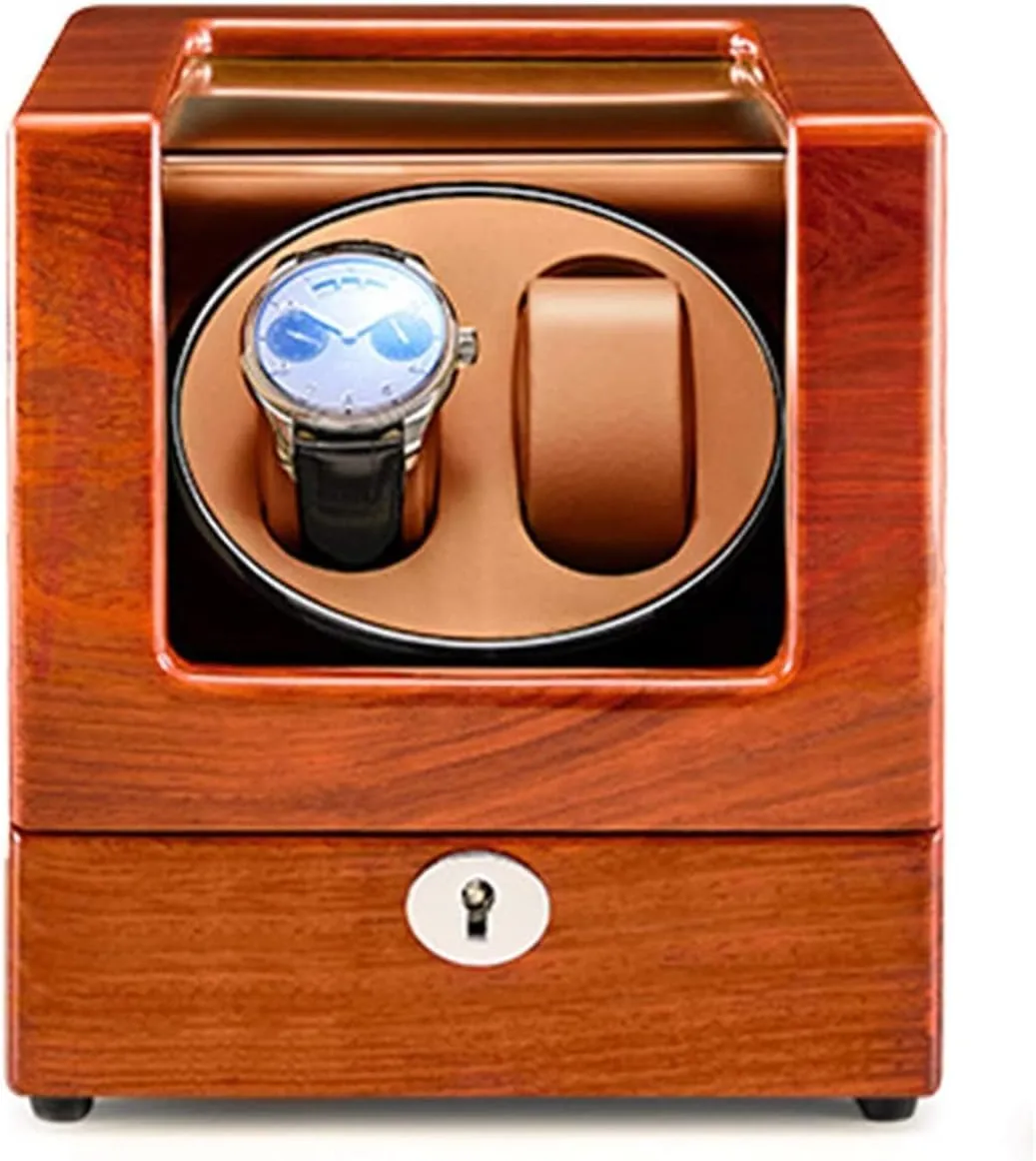 4 Rotation Mode Supports USB Charging Silent Motor underneath somewhat Solid Wood Double Watch Winder Box for Automatic Watches 