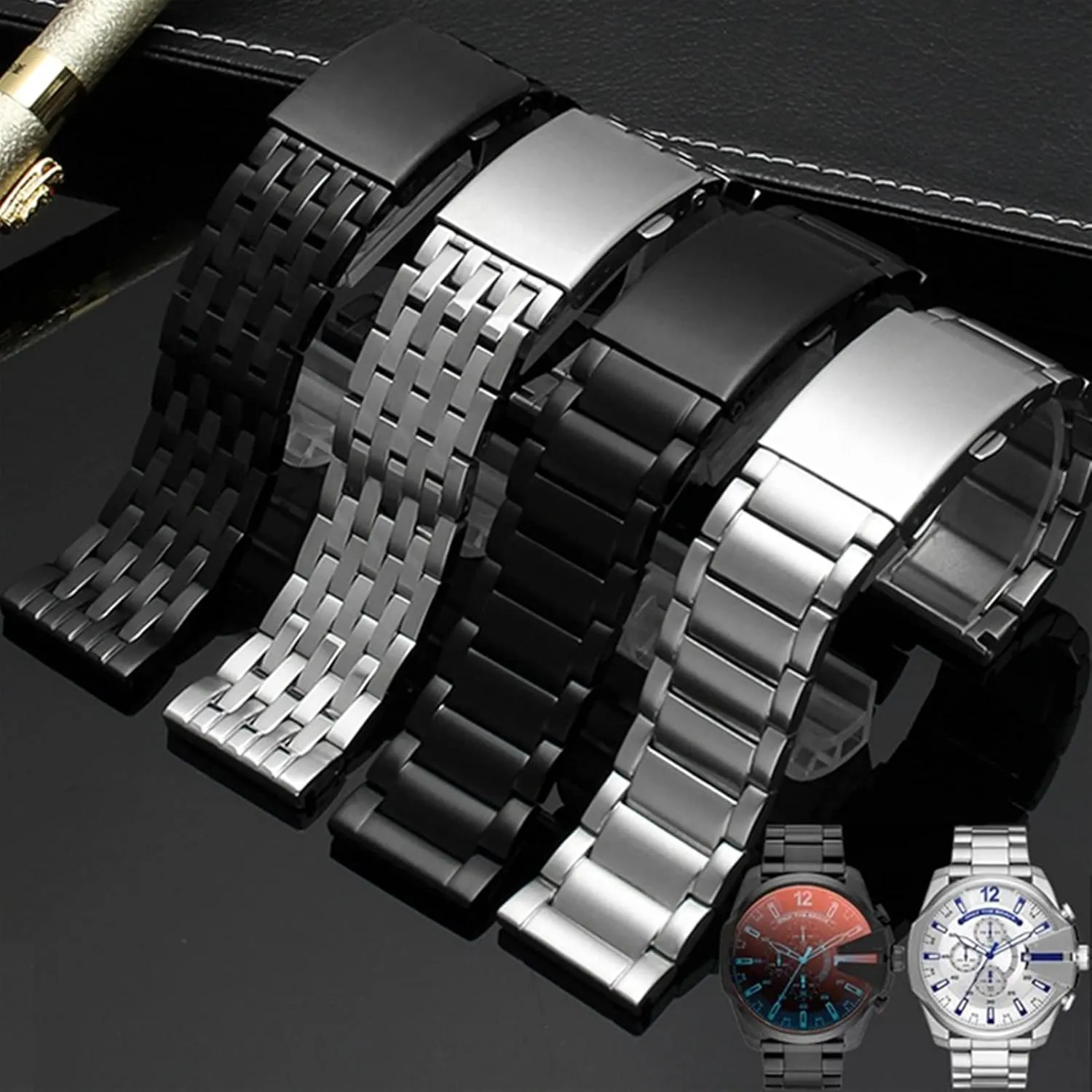 4209 4215 Men Metal Solid Wrist Watchband Bracelet 24mm 26mm flu physiological surprise facade 28mm 30mm Watchbands Stainless Steel Watch Strap For Diesel DZ4316 DZ7395 7305 