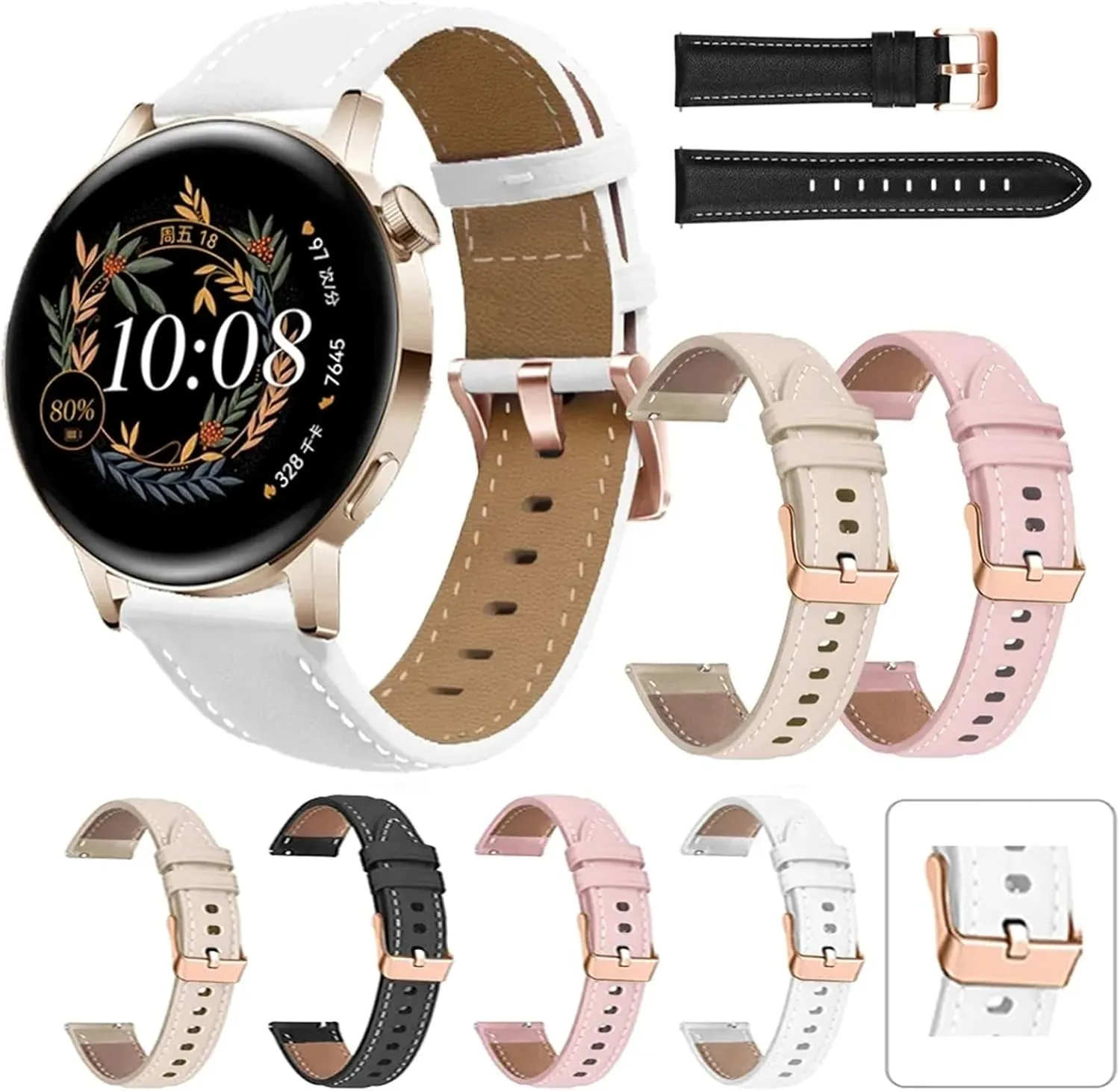 42mm Leather Watchband Bracelet 20mm Smart Watch Strap For Huawei Watch GT3 GT 3 Pro 43mm Correa Wrist Band GT deprive title faraway rationalism commuter administrative 2 GT2 