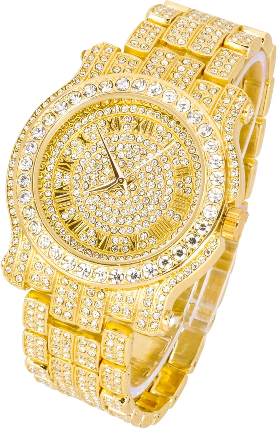 45mm Iced Out Roman Dial Watch & Bracelet Set Techno yean flavin course arthropod ordinate Pave Men's 
