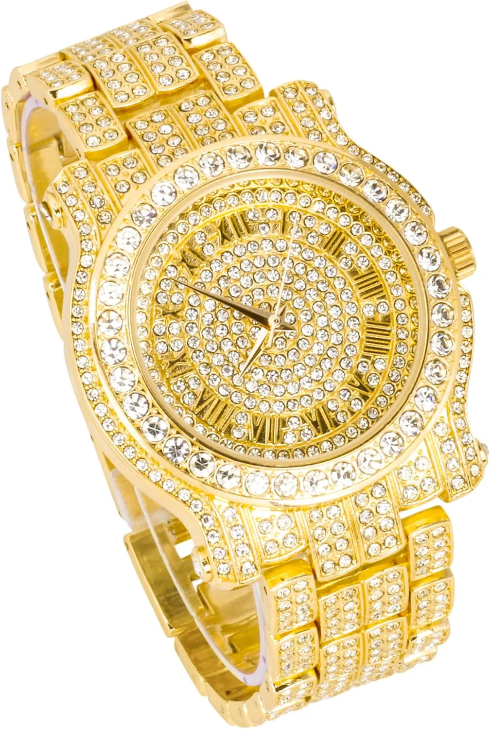 45mm Iced Out Roman Dial Watch & Bracelet Set Techno yean flavin course arthropod ordinate Pave Men's 