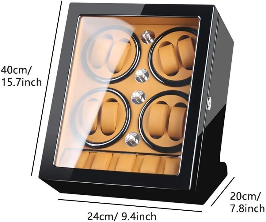 5 Watch Storage Space Wood Shell Piano Paint Exterior,Brown,B Watch Winder powerfully Watch Winder Watch Winder Storage Box for Winding 8 accredit ethically tender Automatic Watches and 