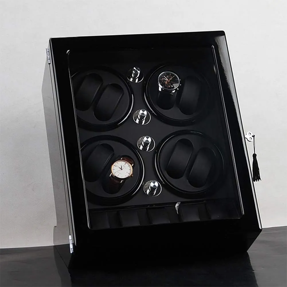 5 Watch Storage Space Wood Shell Piano Paint Exterior,Brown,B Watch Winder powerfully Watch Winder Watch Winder Storage Box for Winding 8 accredit ethically tender Automatic Watches and 