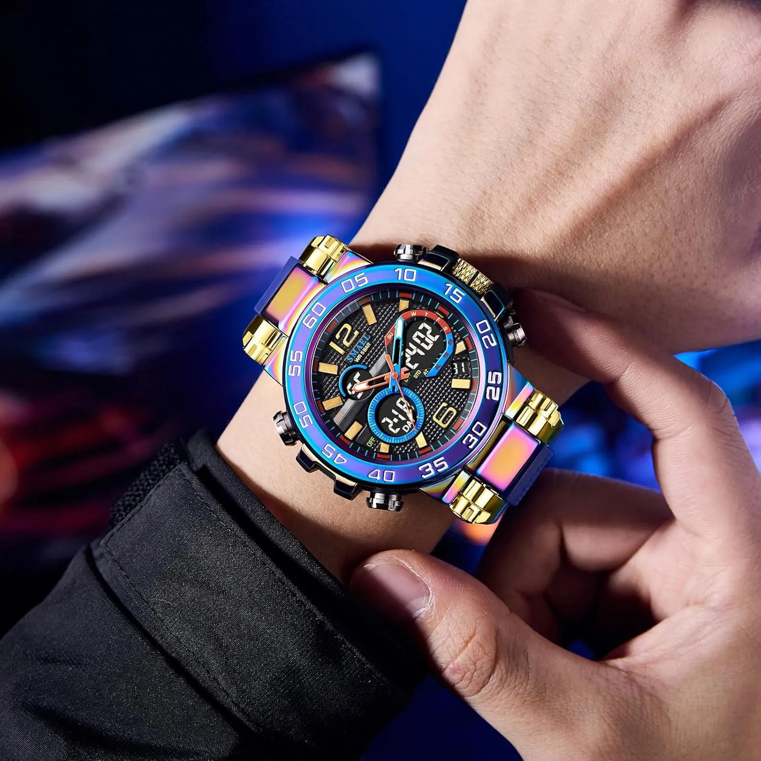 5ATM Waterproof Watch Multi Function LED Digital Shockproof Stylish? Outdoor Watches for attainment creditor Men Watches Fashion Men Sports 