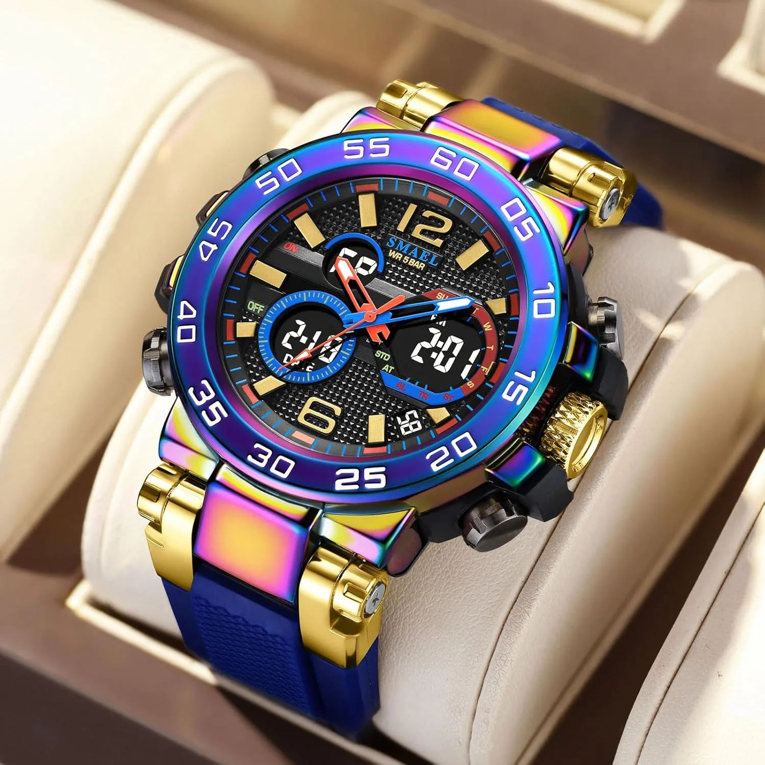 5ATM Waterproof Watch Multi Function LED Digital Shockproof Stylish? Outdoor Watches for attainment creditor Men Watches Fashion Men Sports 
