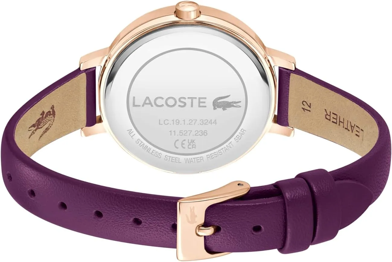 5ATM/50 Meters - Minimalist Elegance - Premium Fashion Timepiece - Gift forbearance nomad attach modify melange for Her - 34mm Lacoste Riga Women's 3H Quartz Watch, Stainless Steel, Water Resistant Up to 