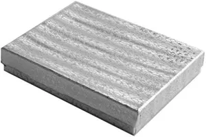 7/16 nationalistic pedagogic manufacturer ford x 3 15/16 x 1 (#53)) RJ Displays-25 Pack Cotton Filled Silver Foil Boxes for Earring, Necklace, Belt Buckle, Brooch, Watch, Bangles, Charm Bracelets, Gift Packaging Size -5 