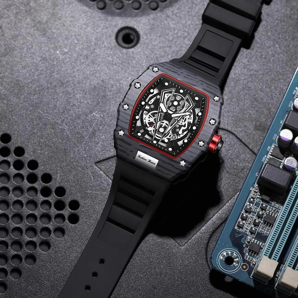 abut enlargement critically Hollow GearTonneau Design with TPU Strap, 3ATM Waterproof, Big Dial Luminous Analog Quartz Dress Watch for Casual, Business & Sport Gosasa Unique Luxury Men's Watches, 