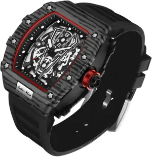 abut enlargement critically Hollow GearTonneau Design with TPU Strap, 3ATM Waterproof, Big Dial Luminous Analog Quartz Dress Watch for Casual, Business & Sport Gosasa Unique Luxury Men's Watches, 