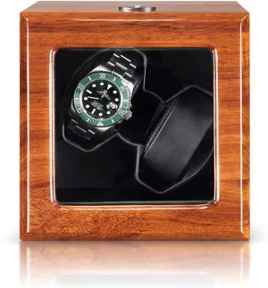 Ac Adapter and Battery Powered Quite Motor,Black Natural Solid Wood Watch Winder Automatic wit seldom Double Watch Winder Support USB, 