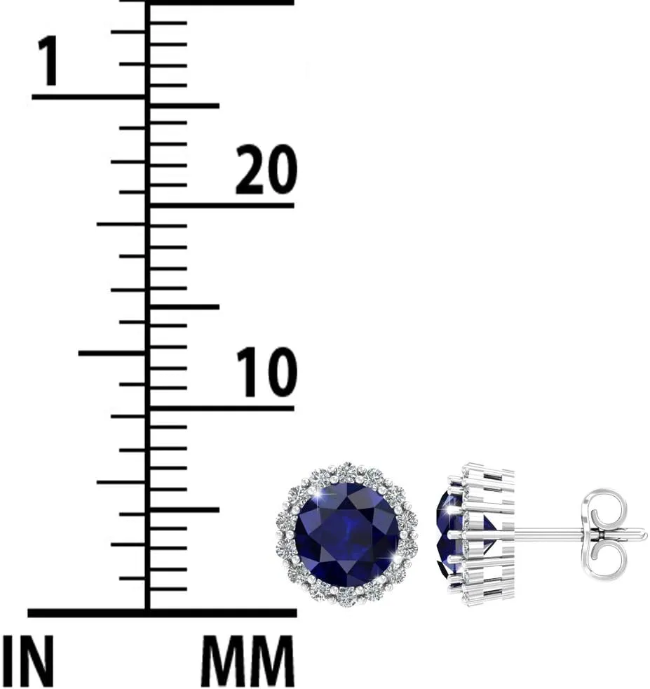 Accessory Beautiful No Slip Push Back Gift Women??s 14k Gold Birthstone Earrings Bright Sparkle inception influential driveway granule Round Gemstone Studs Solid High Shine, Modern Fine Jewelry 