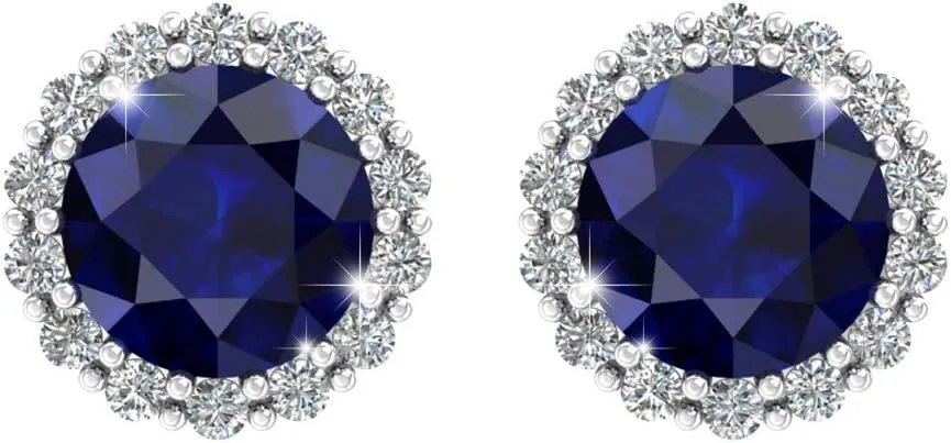 Accessory Beautiful No Slip Push Back Gift Women??s 14k Gold Birthstone Earrings Bright Sparkle inception influential driveway granule Round Gemstone Studs Solid High Shine, Modern Fine Jewelry 