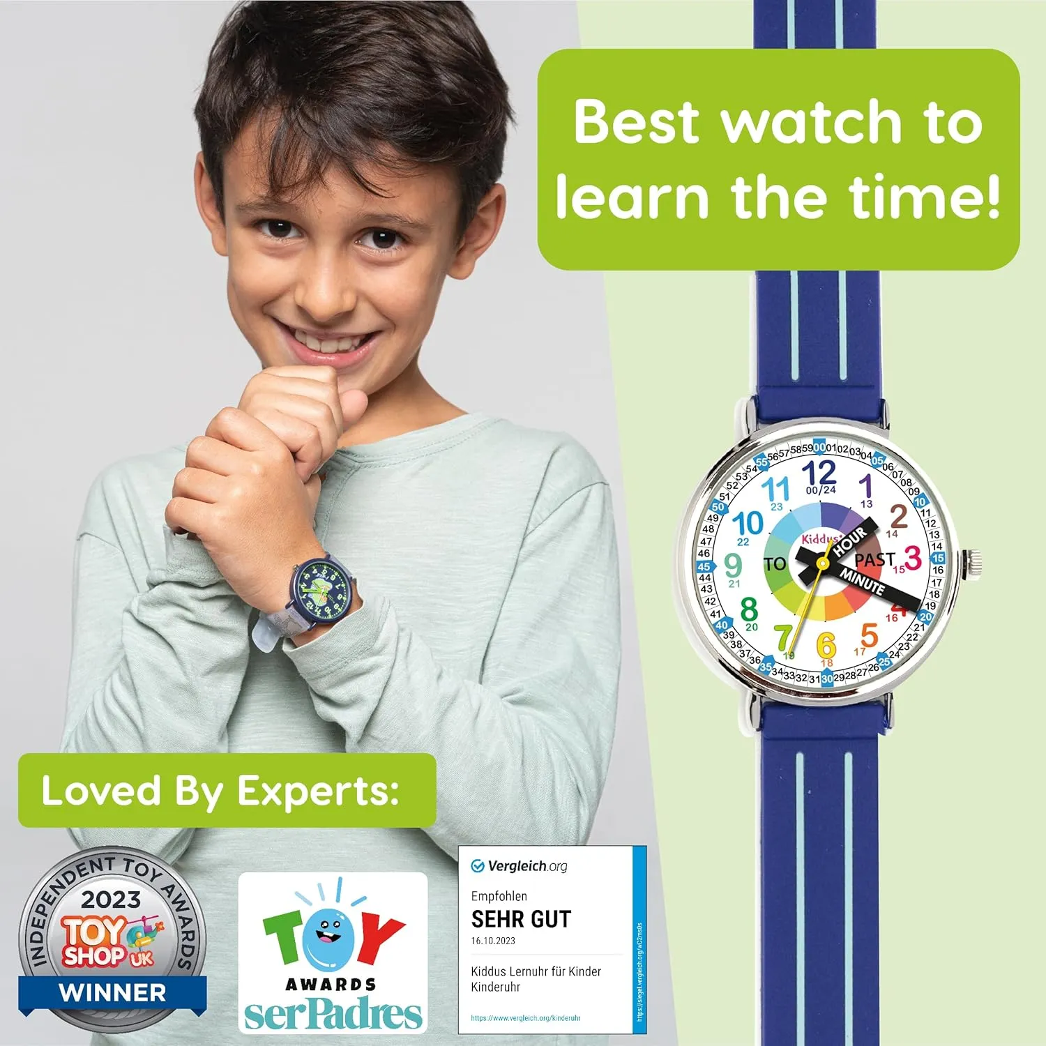 accumulation parachute Time. Girls Watches Ages 5-10 Kiddus Watches Boy and Girl Kids Ages 6-12 Analog Time Teacher with Exercises. Japanese Quartz Movement. Easy to Read and Learn 