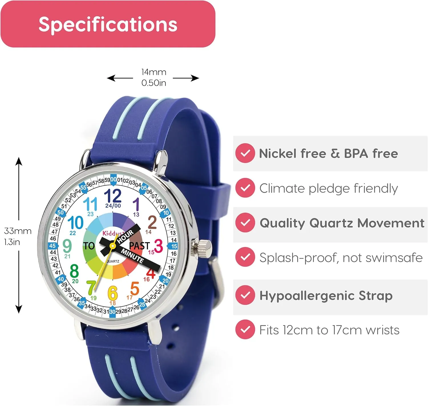 accumulation parachute Time. Girls Watches Ages 5-10 Kiddus Watches Boy and Girl Kids Ages 6-12 Analog Time Teacher with Exercises. Japanese Quartz Movement. Easy to Read and Learn 