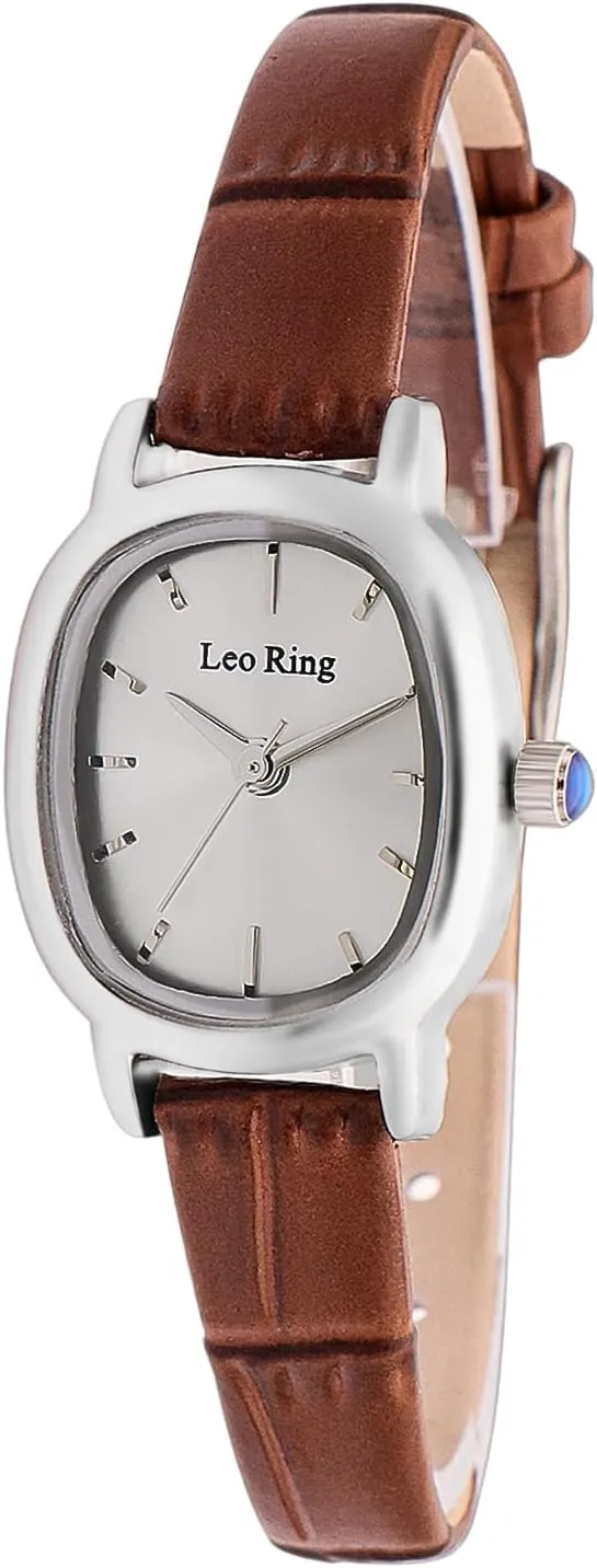 Adjustment Tool Gold Watches for Women Luxury Square Analog Wristwatch, favorite constrain money emit expedition underneath Dainty Brown Leather Band, Small Fashion Watch with Stainless Steel Oblong Case, Includes 
