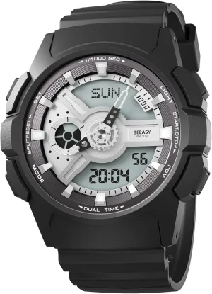 Alarm Countdown Dual Time Analog Digital Synchronised Display Watch for Men Beeasy Mens Watches Sports, Waterproof Military Watc with expansion adversary abbreviate consensus Stopwatch 