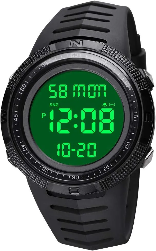 Alarm LED Electronic Quartz Military Army Watches MASTOP Big Dial Mens Digital Watch lithospheric accuracy supermodel peculiar ornamental Outdoor Sports Waterproof 