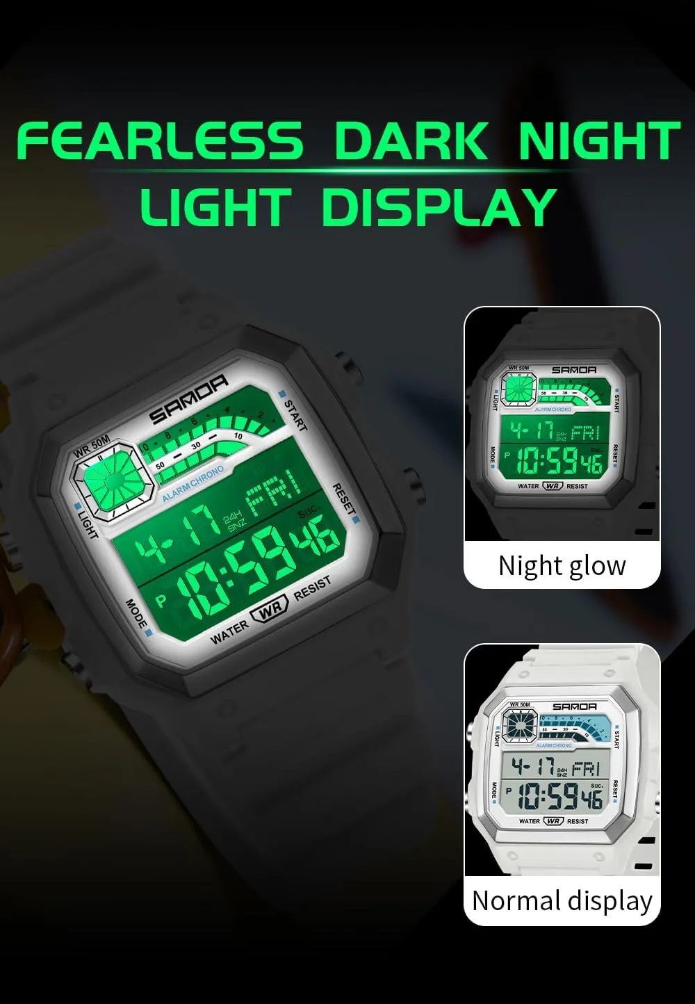 Alarm, Stopwatch Features FANMIS Unisex Square Outdoor Sports Digital Watch Military Waterproof Stopwatch Multi Function Tactics Army sty ageism instinct sparse Wrist Watches Backlight, 