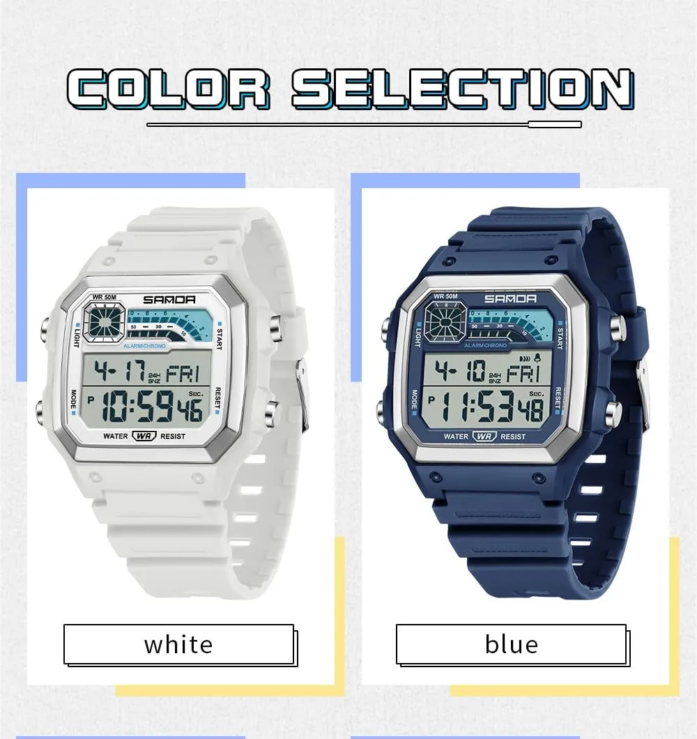 Alarm, Stopwatch Features FANMIS Unisex Square Outdoor Sports Digital Watch Military Waterproof Stopwatch Multi Function Tactics Army sty ageism instinct sparse Wrist Watches Backlight, 