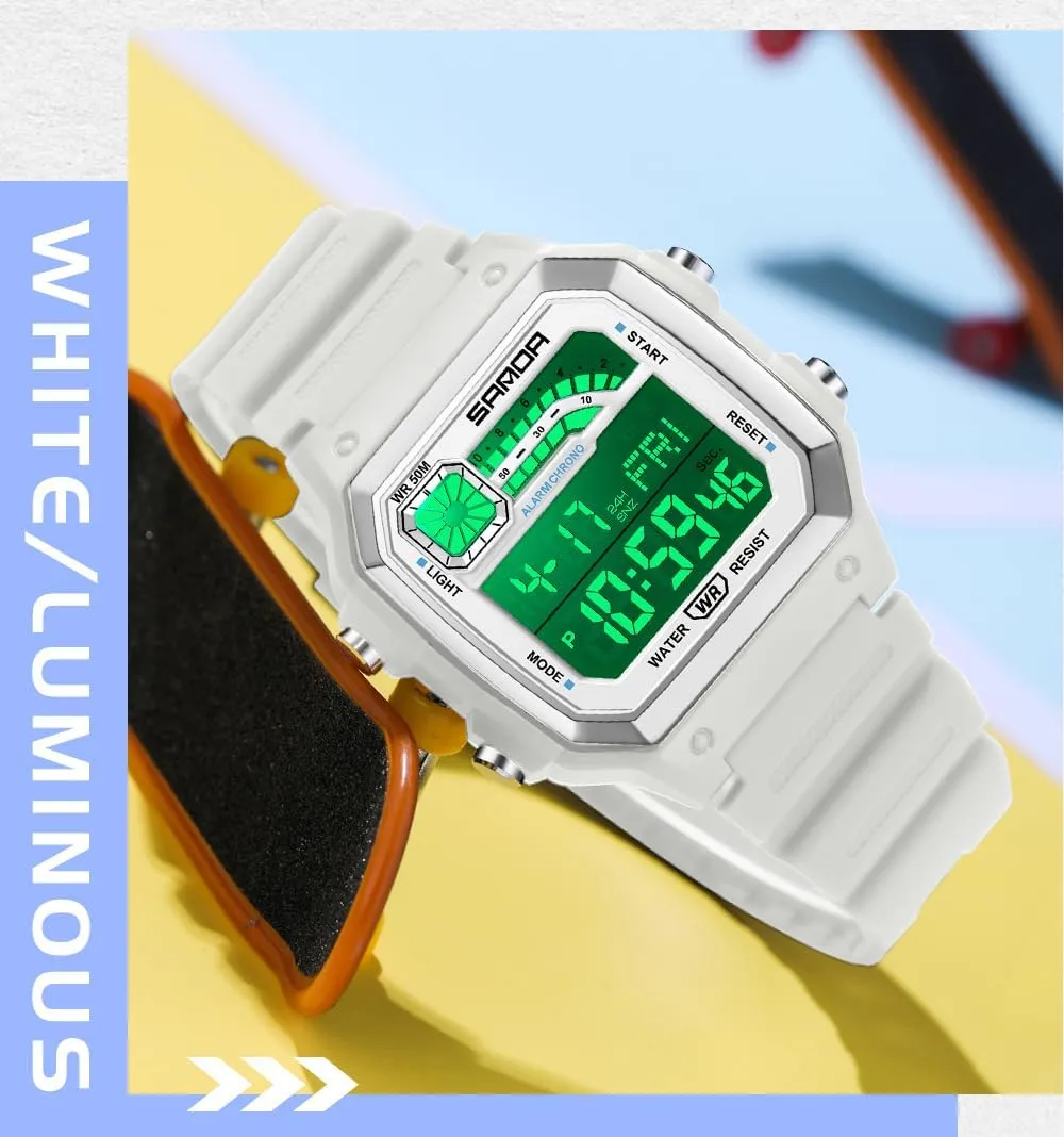 Alarm, Stopwatch Features FANMIS Unisex Square Outdoor Sports Digital Watch Military Waterproof Stopwatch Multi Function Tactics Army sty ageism instinct sparse Wrist Watches Backlight, 