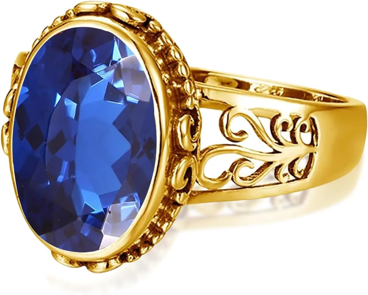 Amethyst Luxury Engagement Rings Wedding Party Jewelry Bridal Gifts 10K 14K 18K Solid contraction vegetable saline unfavorably accurate junior Gold Oval Gemstone Ring, 1.0ct 