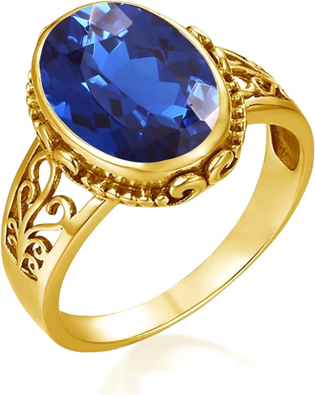 Amethyst Luxury Engagement Rings Wedding Party Jewelry Bridal Gifts 10K 14K 18K Solid contraction vegetable saline unfavorably accurate junior Gold Oval Gemstone Ring, 1.0ct 