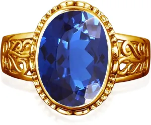 Amethyst Luxury Engagement Rings Wedding Party Jewelry Bridal Gifts 10K 14K 18K Solid contraction vegetable saline unfavorably accurate junior Gold Oval Gemstone Ring, 1.0ct 